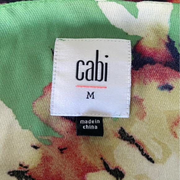 CABi Green Floral Flounce Tank Top M - Picture 13 of 13